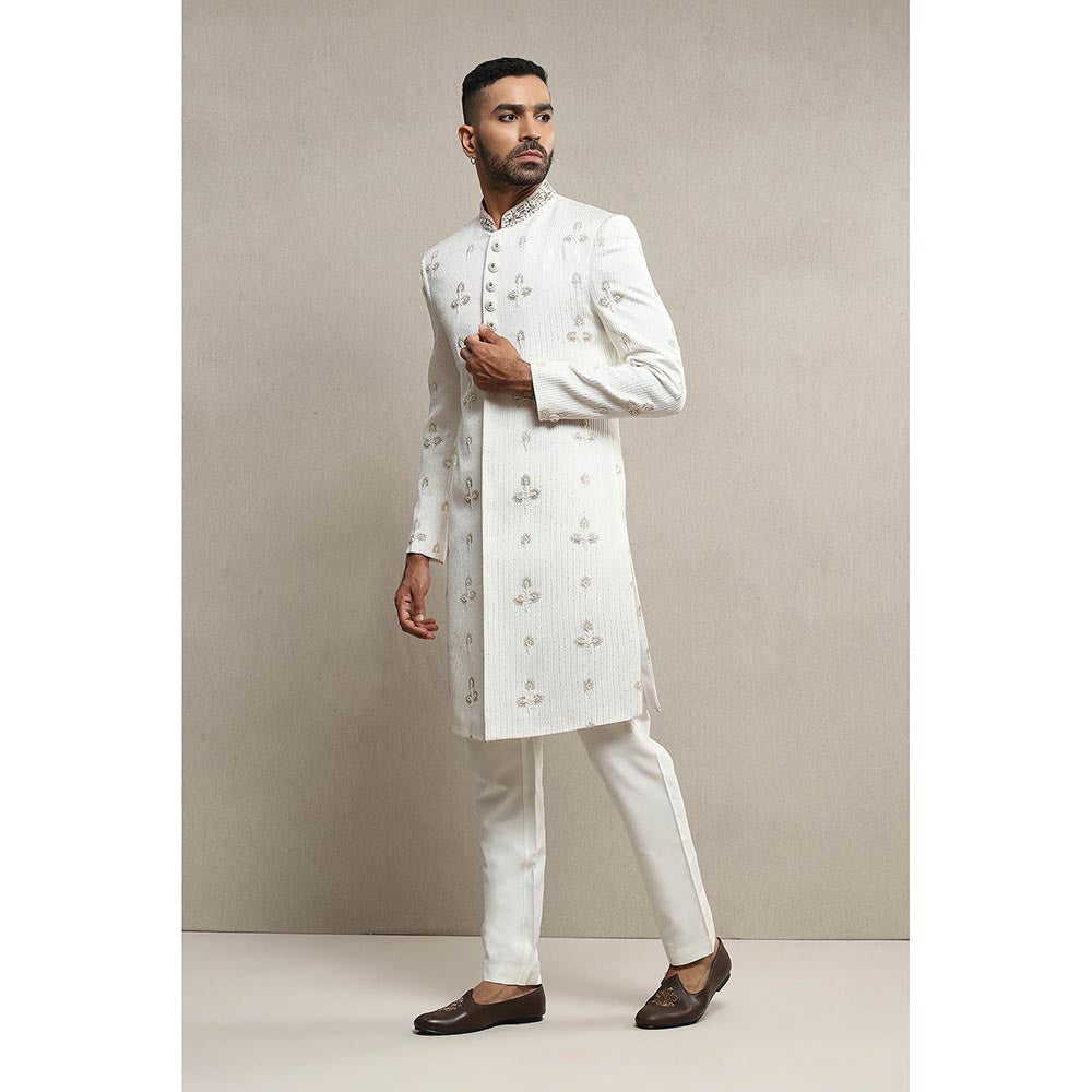 Soniya G Off White Sherwani with Pant (Set of 2)