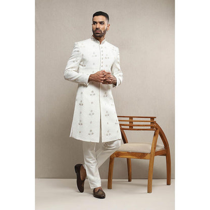 Soniya G Off White Sherwani with Pant (Set of 2)