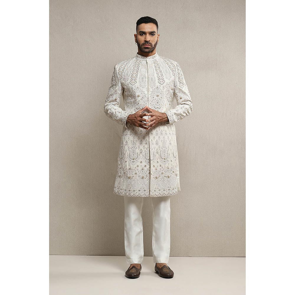 Soniya G Off White Sherwani with Pant (Set of 2)