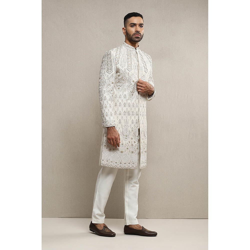 Soniya G Off White Sherwani with Pant (Set of 2)