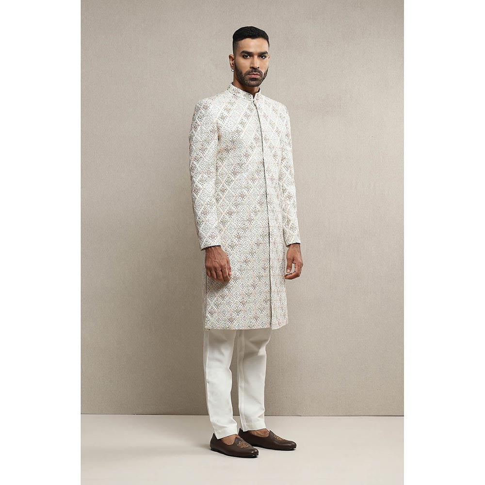 Soniya G Off White Sherwani with Pant (Set of 2)