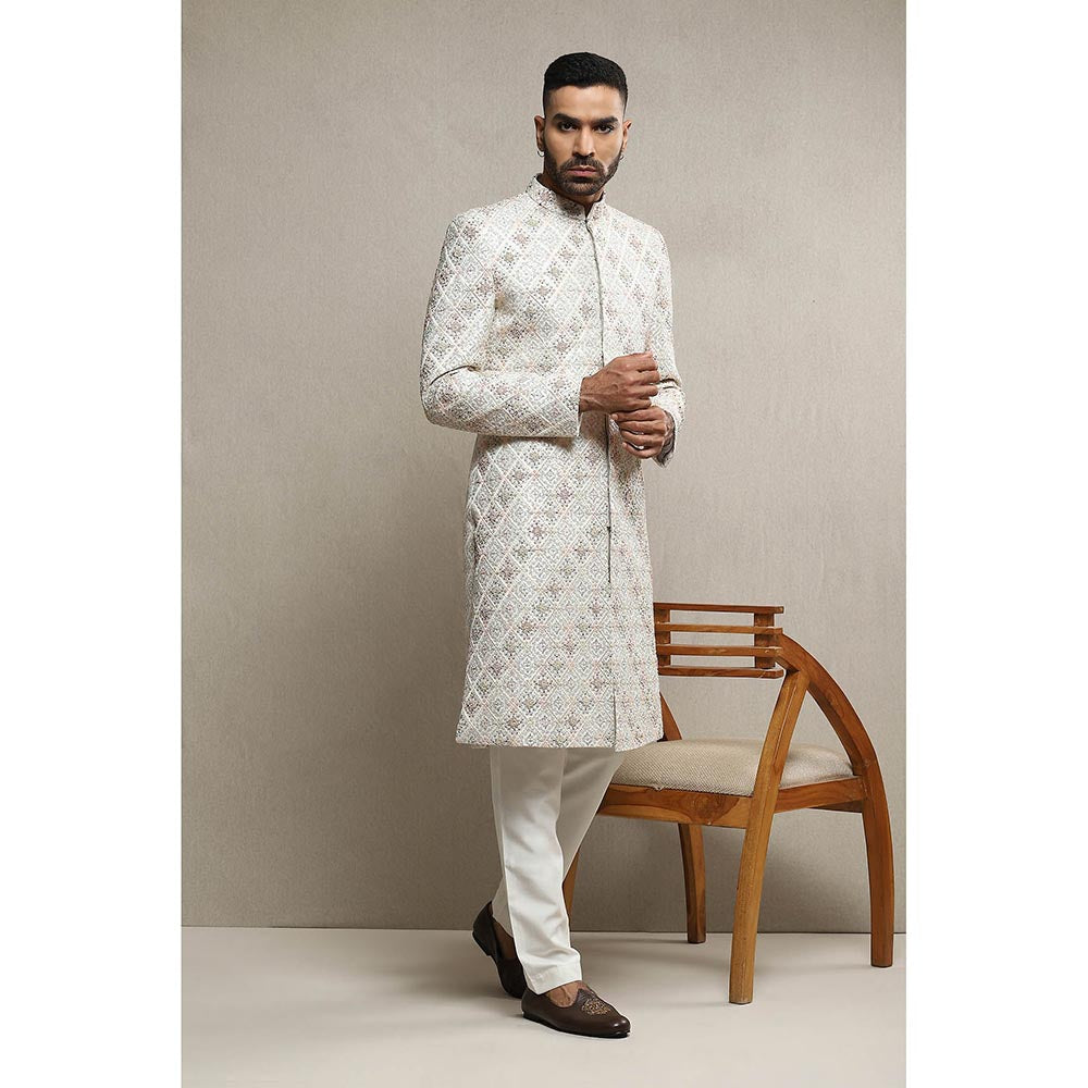 Soniya G Off White Sherwani with Pant (Set of 2)