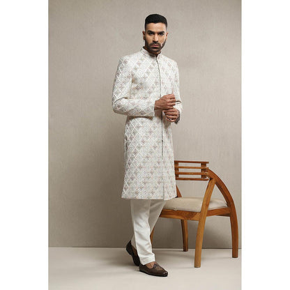 Soniya G Off White Sherwani with Pant (Set of 2)