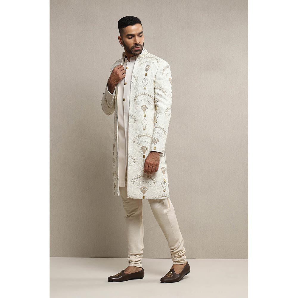Soniya G Off White Sherwani and Kurta with Pant (Set of 3)