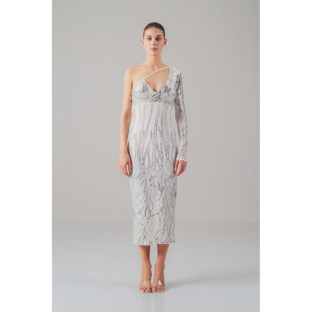 SOTBELLA Silver Sequin Dress