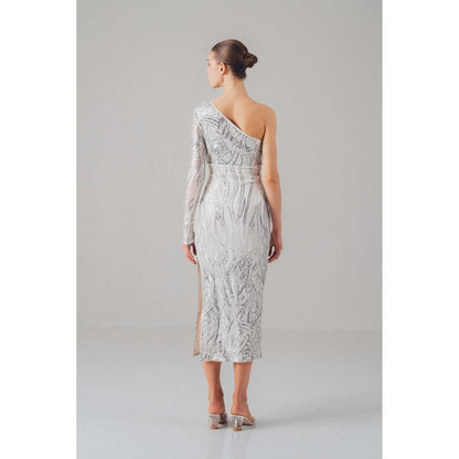 SOTBELLA Silver Sequin Dress