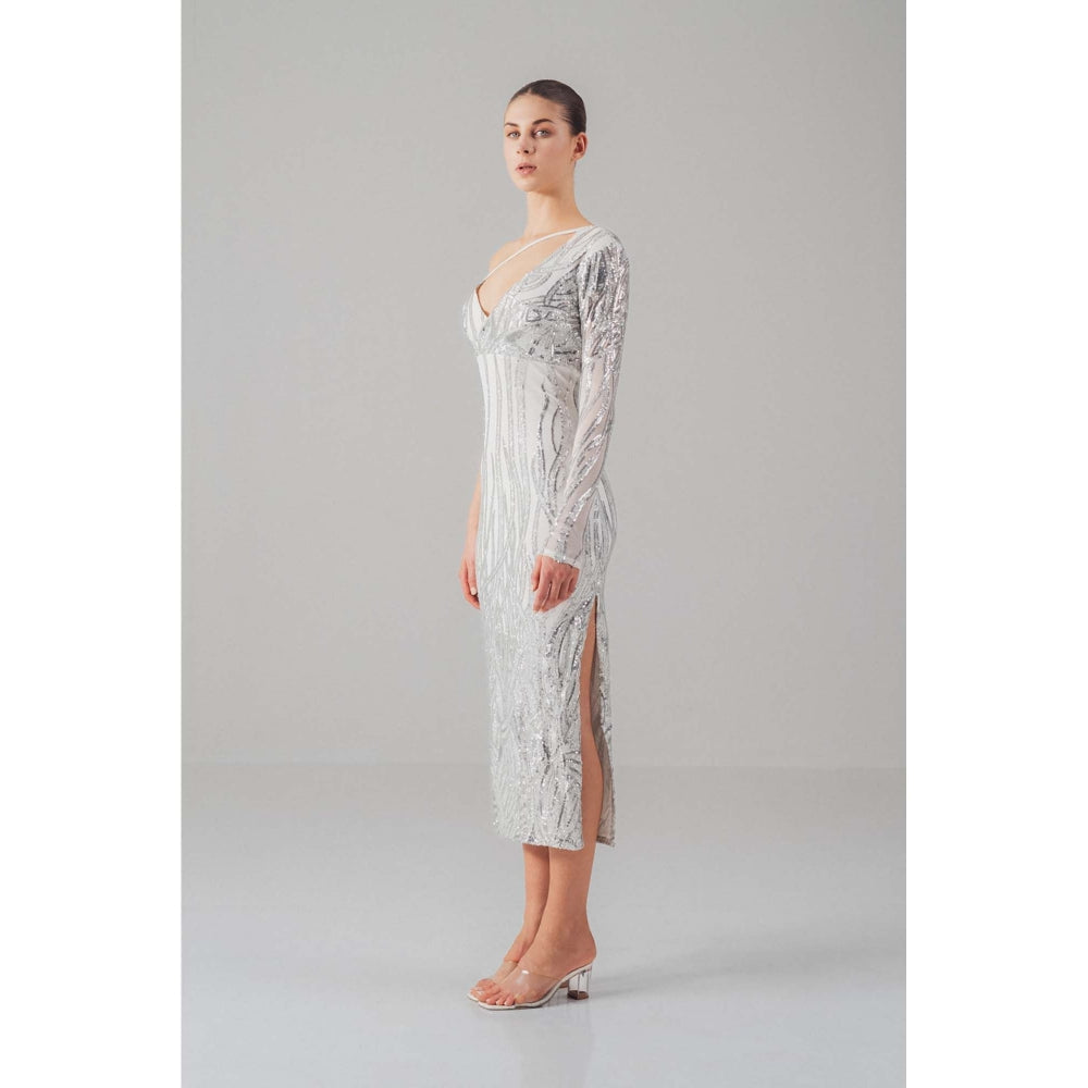 SOTBELLA Silver Sequin Dress