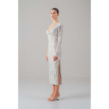 SOTBELLA Silver Sequin Dress