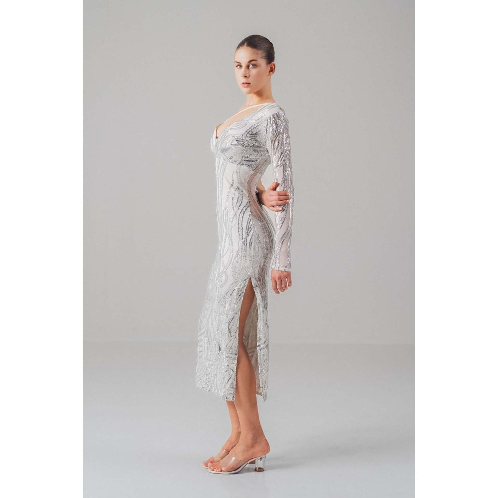 SOTBELLA Silver Sequin Dress