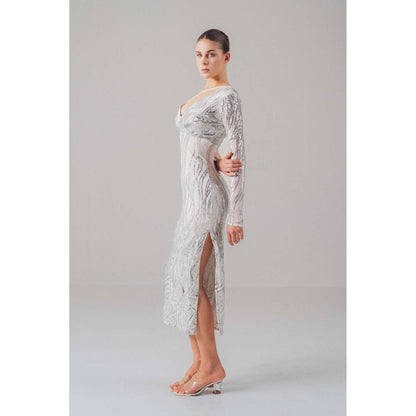 SOTBELLA Silver Sequin Dress