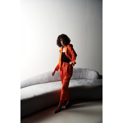 SOTBELLA Orange Troika Co-Ord (Set of 2 Peices)