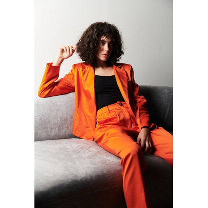 SOTBELLA Orange Troika Co-Ord (Set of 2 Peices)