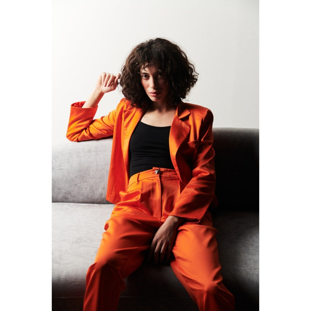 SOTBELLA Orange Troika Co-Ord (Set of 2 Peices)