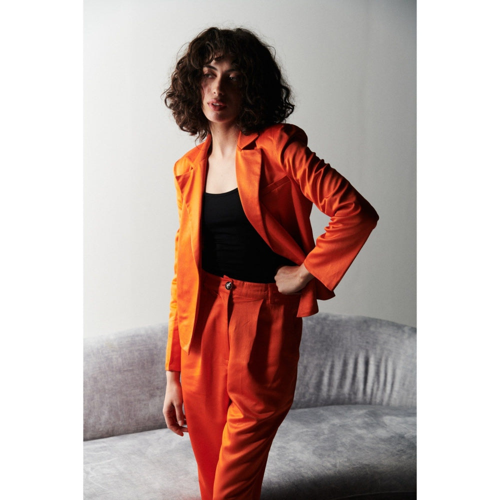 SOTBELLA Orange Troika Co-Ord (Set of 2 Peices)