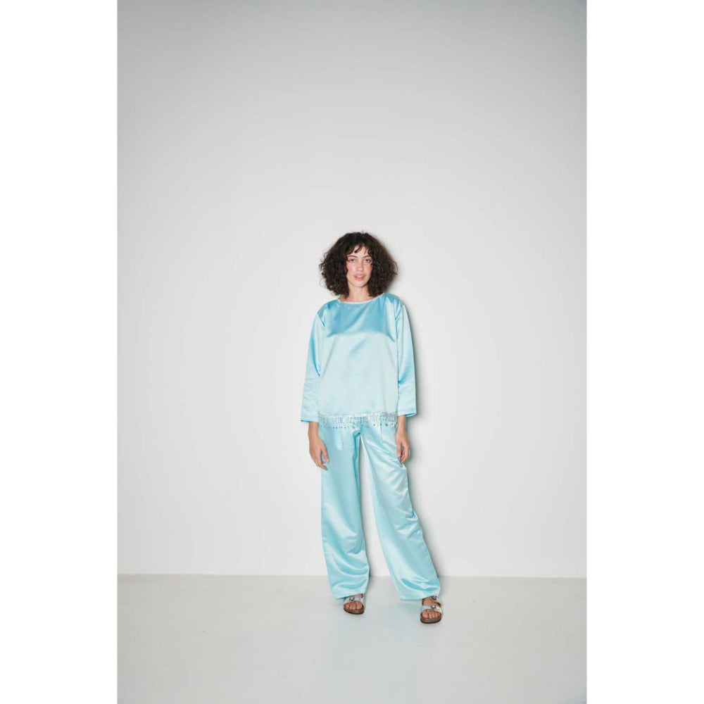 SOTBELLA Elegant Blue Co-Ord (Set of 2 Peices)