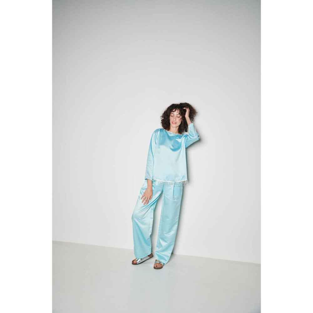 SOTBELLA Elegant Blue Co-Ord (Set of 2 Peices)