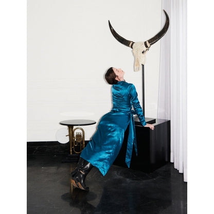 Sotbella Teal Solid Midi Dress