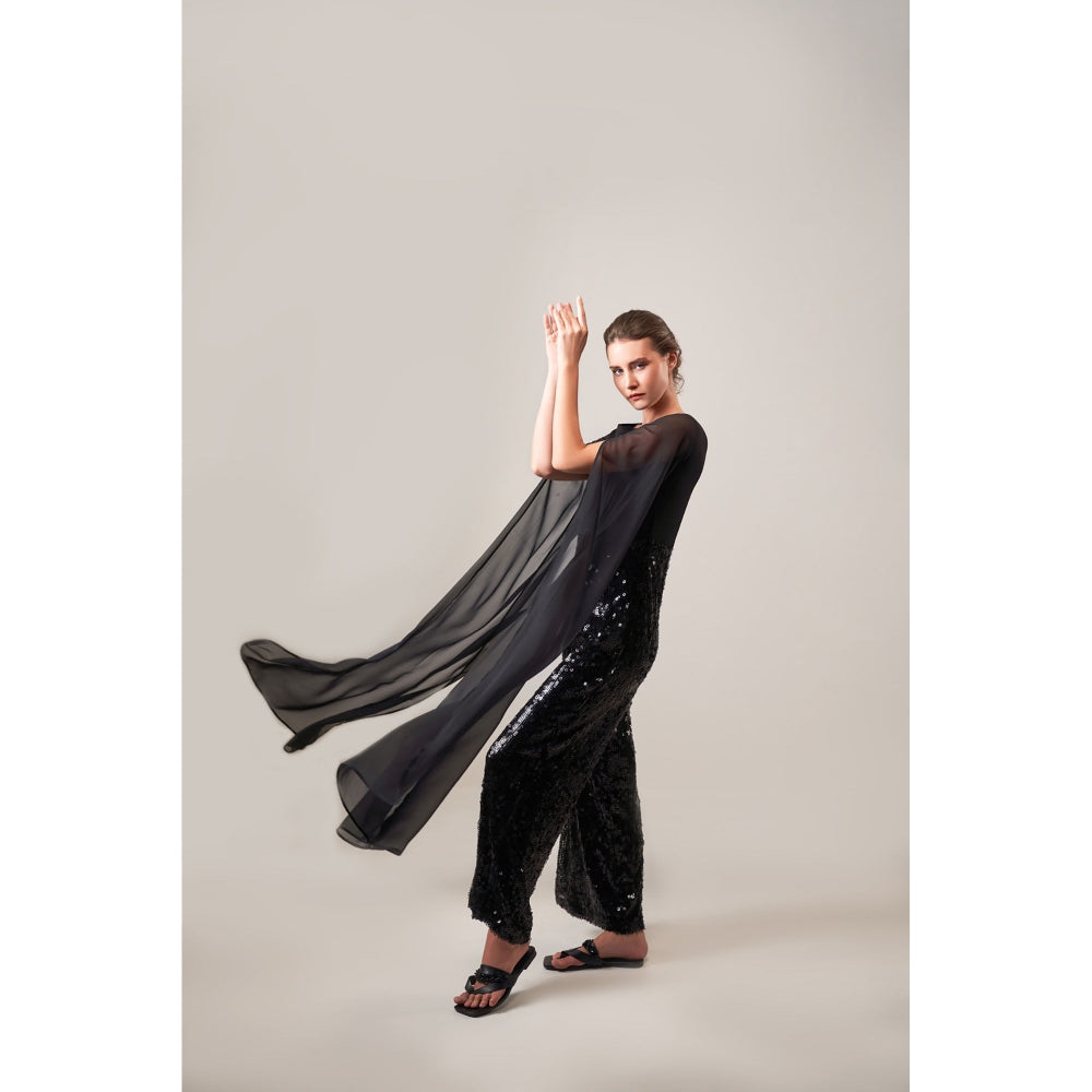 SOTBELLA Black Sequin Jumpsuit