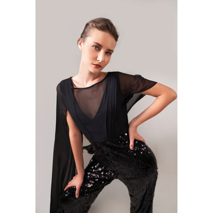 SOTBELLA Black Sequin Jumpsuit