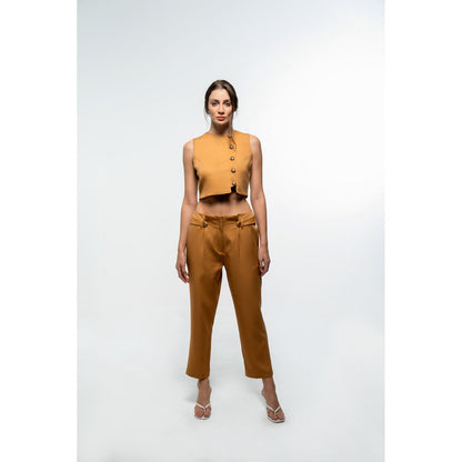 SOTBELLA Brown Formal Top and Pants (Set of 2)