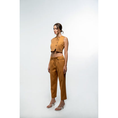 SOTBELLA Brown Formal Top and Pants (Set of 2)