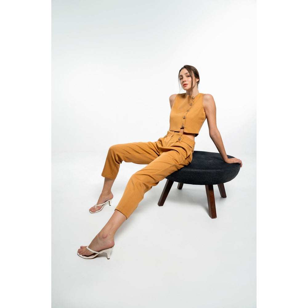 SOTBELLA Brown Formal Top and Pants (Set of 2)