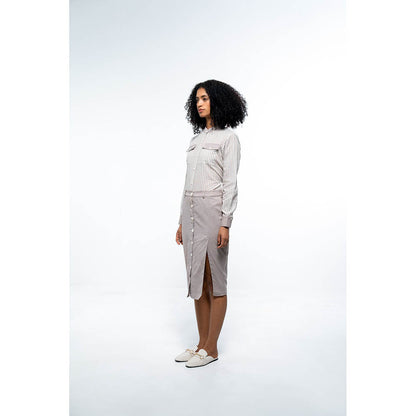 SOTBELLA Grey Shirt and Pencil Skirt (Set of 2)