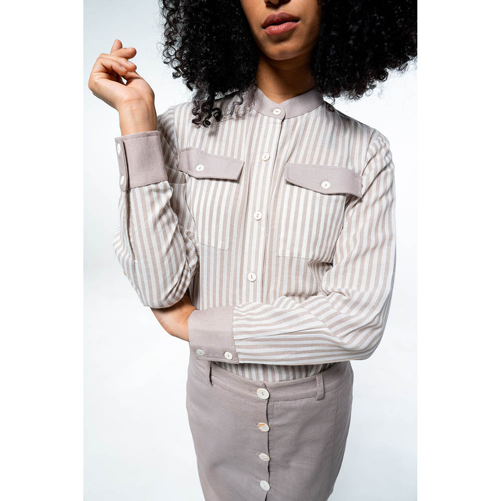 SOTBELLA Grey Shirt and Pencil Skirt (Set of 2)