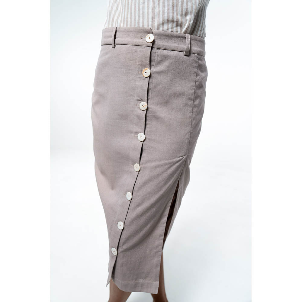 SOTBELLA Grey Shirt and Pencil Skirt (Set of 2)