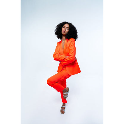 SOTBELLA Orange Single Breasted Blazer Pants (Set of 2)