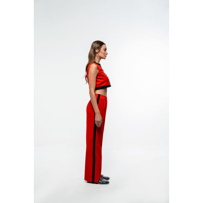 SOTBELLA Formal Solid Red Top and Pants (Set of 2)