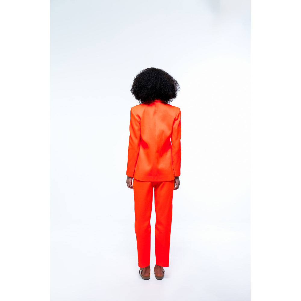SOTBELLA Orange Single Breasted Blazer