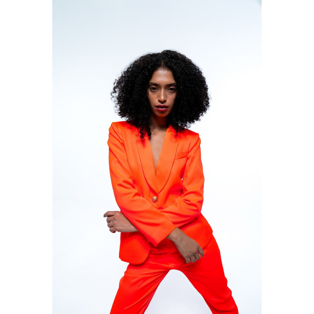 SOTBELLA Orange Single Breasted Blazer