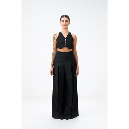 SOTBELLA Black Jacquard Co-Ord (Set of 2)