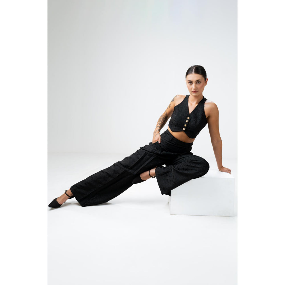 SOTBELLA Black Jacquard Co-Ord (Set of 2)