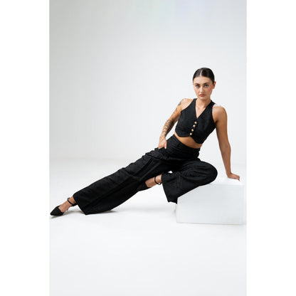 SOTBELLA Black Jacquard Co-Ord (Set of 2)