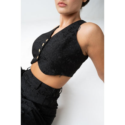 SOTBELLA Black Jacquard Co-Ord (Set of 2)
