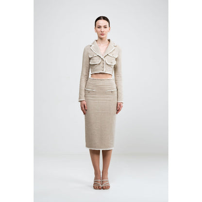 SOTBELLA Fringe Detail Beige Co-Ord (Set of 2)