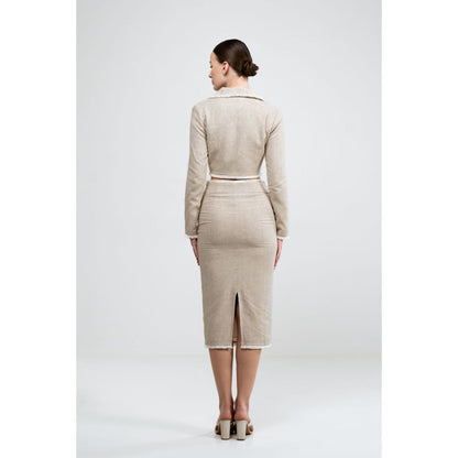 SOTBELLA Fringe Detail Beige Co-Ord (Set of 2)