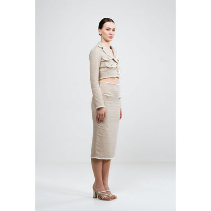 SOTBELLA Fringe Detail Beige Co-Ord (Set of 2)