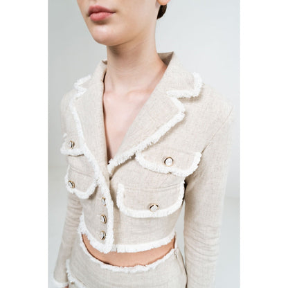 SOTBELLA Fringe Detail Beige Co-Ord (Set of 2)