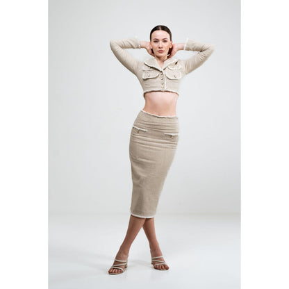 SOTBELLA Fringe Detail Beige Co-Ord (Set of 2)