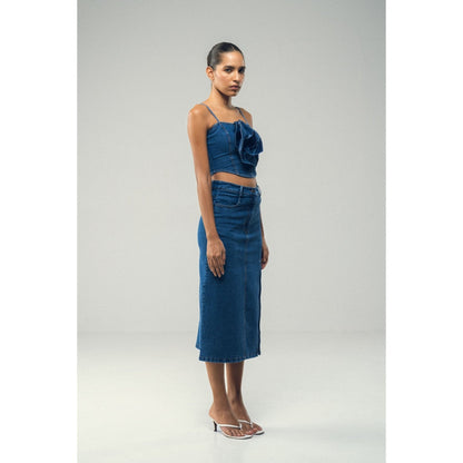 SOTBELLA Indigo Rosetted Blue Co-Ord (Set of 2)