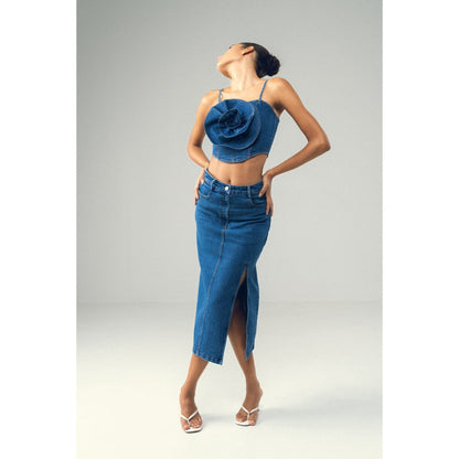 SOTBELLA Indigo Rosetted Blue Co-Ord (Set of 2)