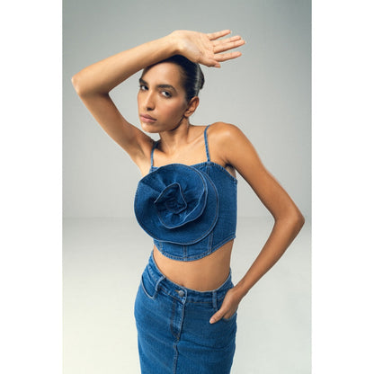 SOTBELLA Indigo Rosetted Blue Co-Ord (Set of 2)