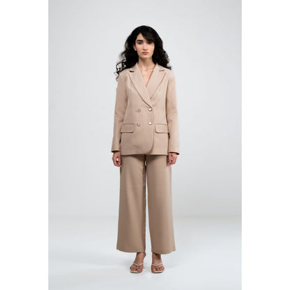 SOTBELLA Beige Oversized Fit Co-Ord (Set of 2)