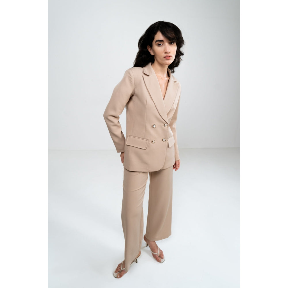 SOTBELLA Beige Oversized Fit Co-Ord (Set of 2)