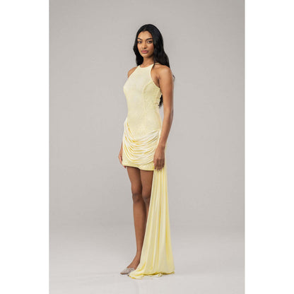 SOTBELLA Sunlit Butter Yellow Lace Mini Dress