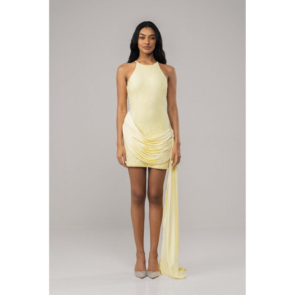 SOTBELLA Sunlit Butter Yellow Lace Mini Dress
