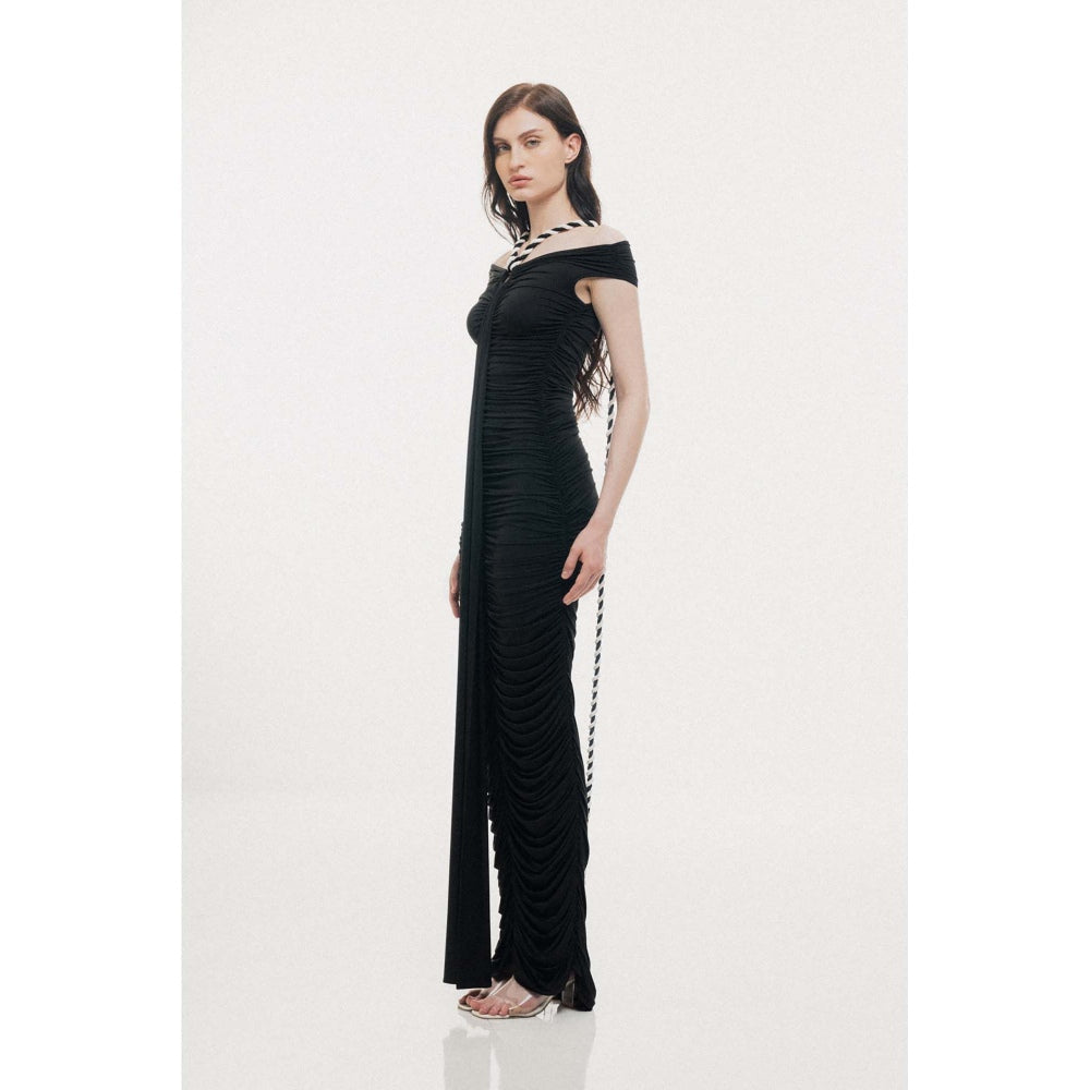 SOTBELLA Off-Shoulder with Rope and Ring Detail Maxi Dress
